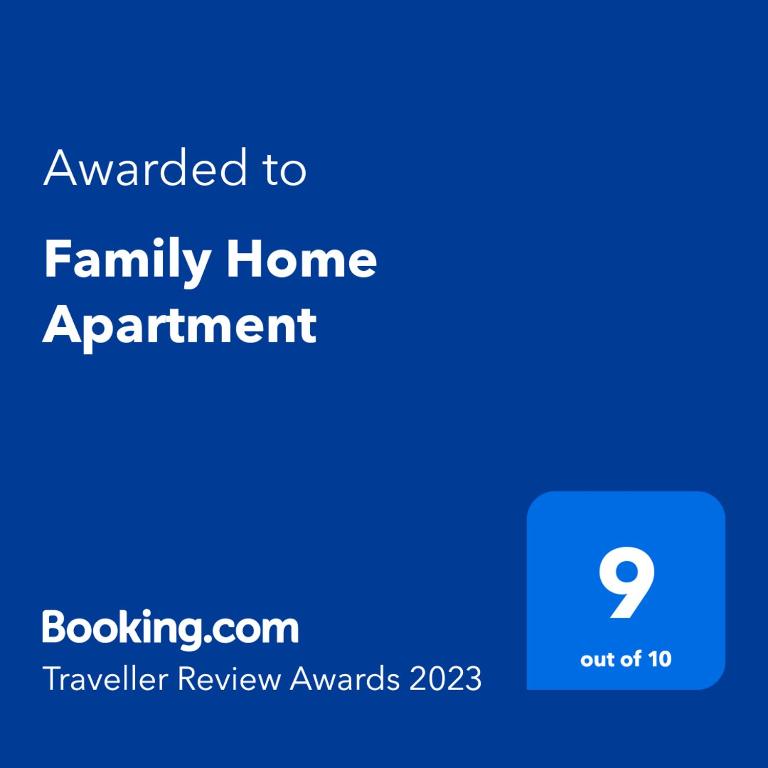 Certyfikat, podpis lub inny dokument wystawiony w obiekcie Family Home Apartment