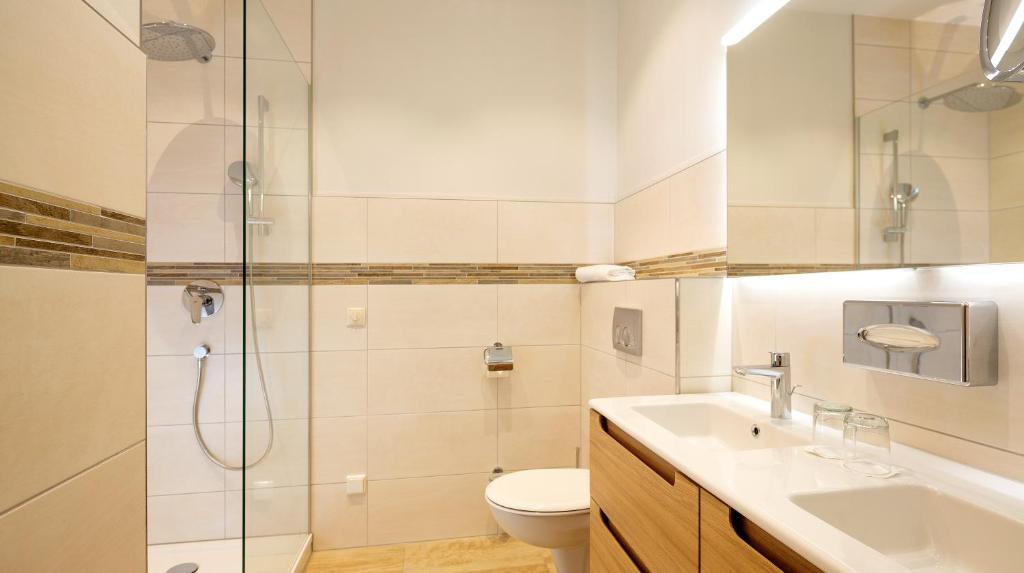 Koupelna v ubytování Hotel Löwengarten