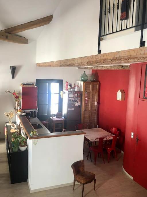 Kuchnia lub aneks kuchenny w obiekcie La Grande Maison Rouge