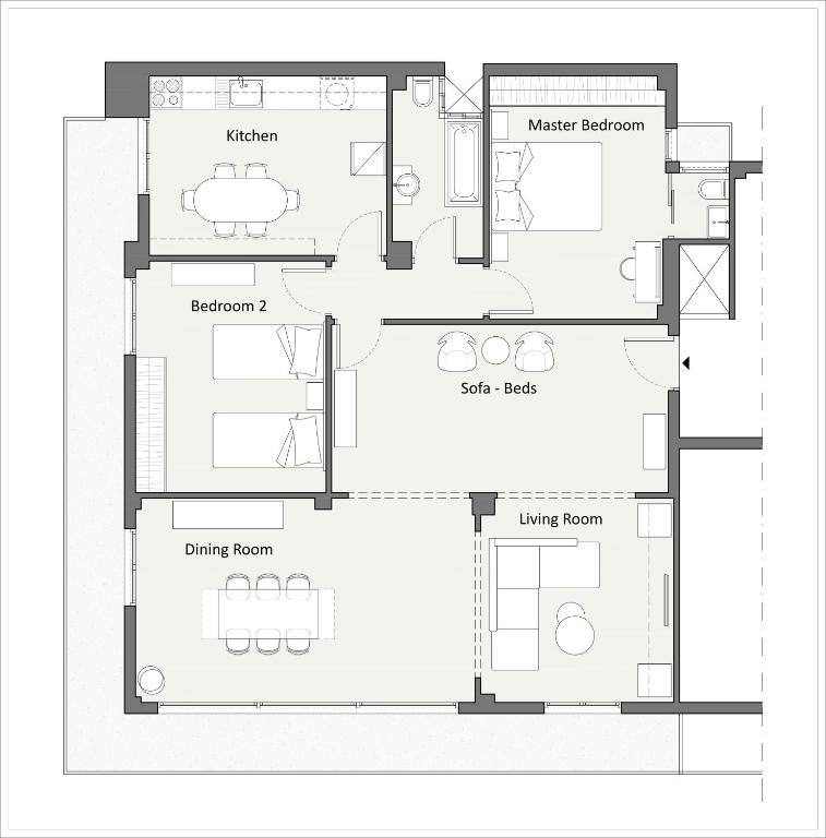 Plán poschodí v ubytovaní Happy Place! Big, Bright & Central - Ideal for families and groups of friends