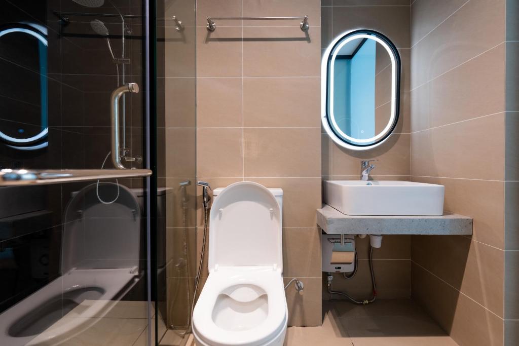 Koupelna v ubytování Matata Hotel Kota Kinabalu