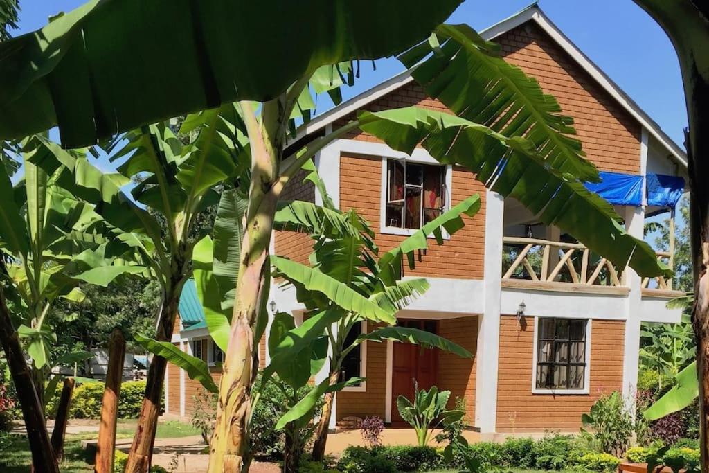 a house with a bunch of trees in front of it at Hondo Hondo House in Mto wa Mbu