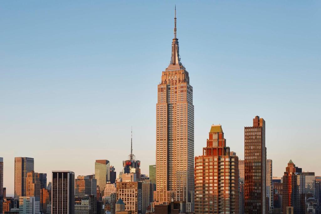 Uma visão geral de Nova York ou uma vista da cidade tirada do hotel