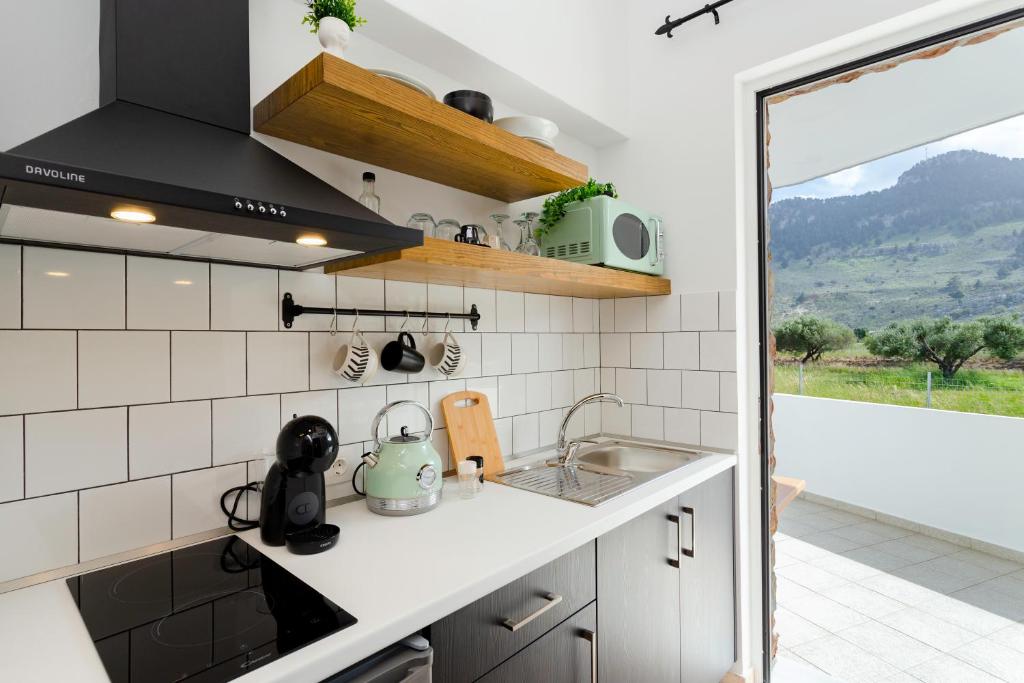 Kuchyň nebo kuchyňský kout v ubytování Althea Apartments