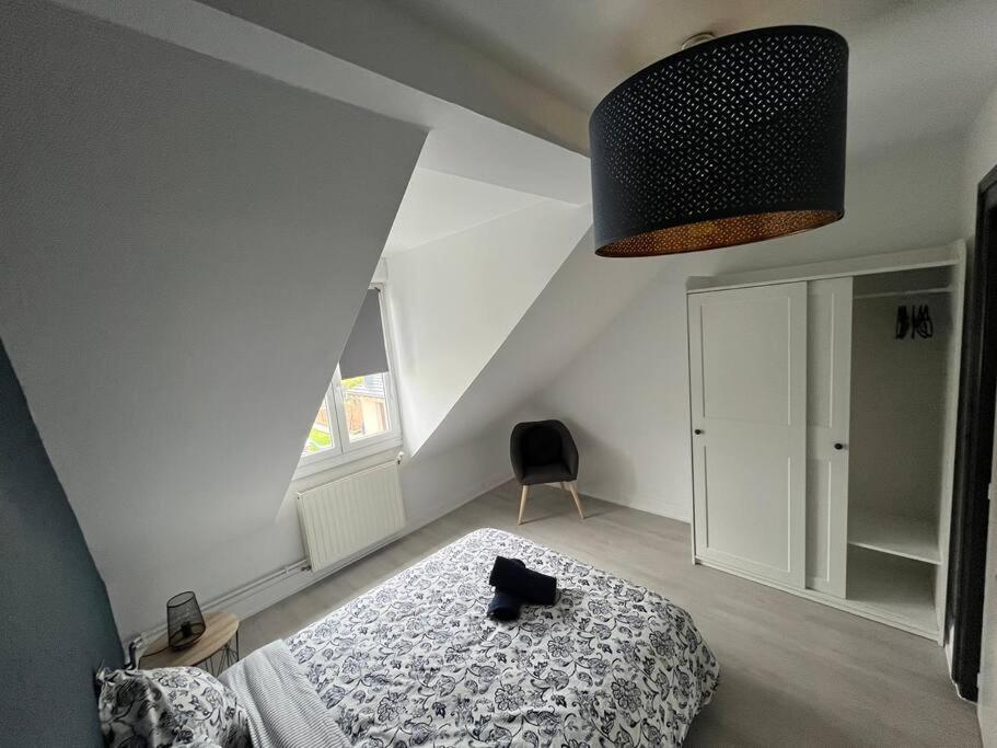 Posteľ alebo postele v izbe v ubytovaní Appartement T3 rénové 60m2 proche centre Colmar