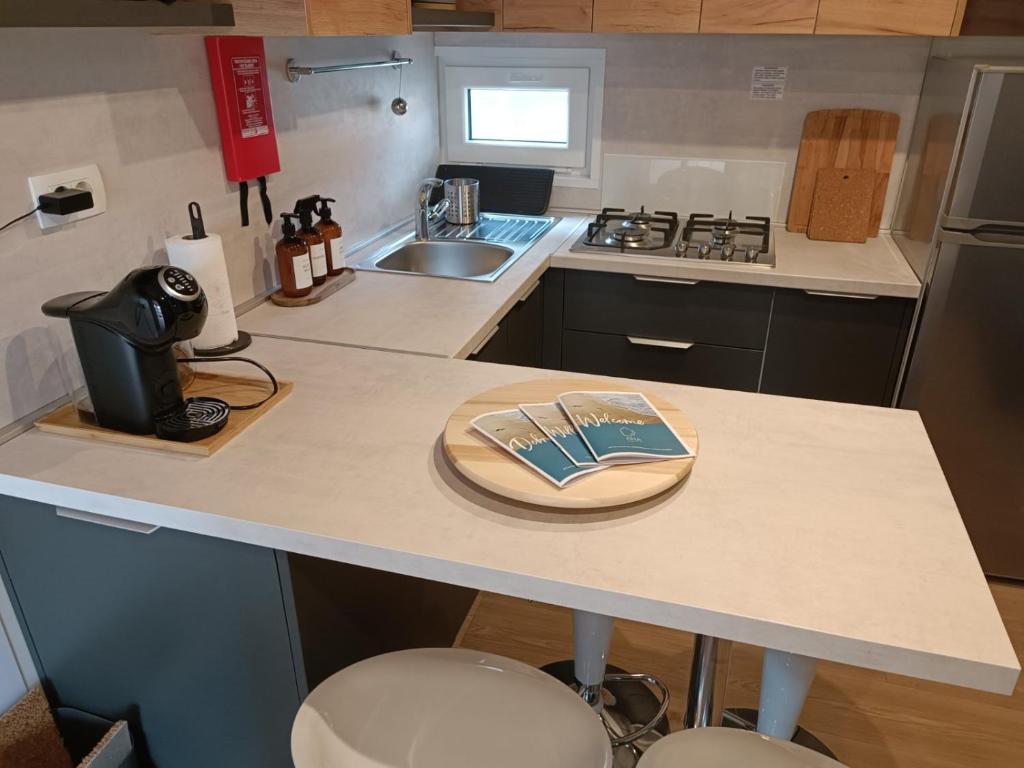 Kuchyňa alebo kuchynka v ubytovaní Ana Mobile Home - Biograd na Moru