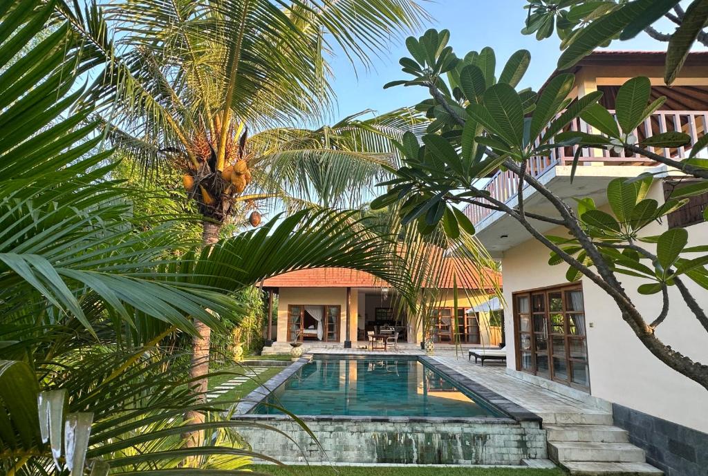 Villa con piscina y palmeras en Villa Light - Amed Bali, en Amed