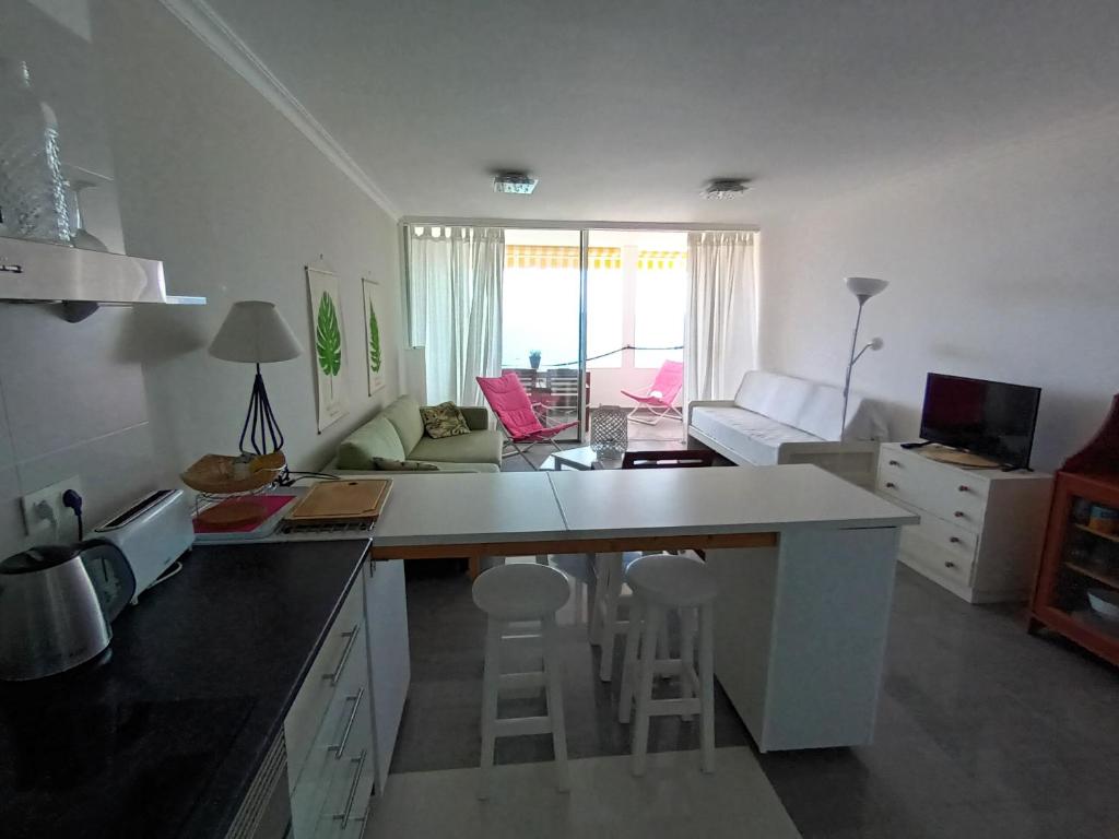 A kitchen or kitchenette at Great oportunity Costa Adeje Holiday apartment first sea line Free Wifi