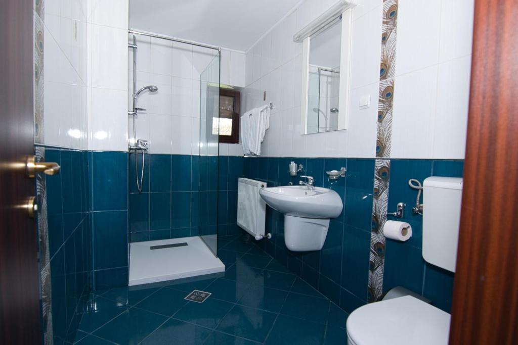 Koupelna v ubytování Motel Seaca
