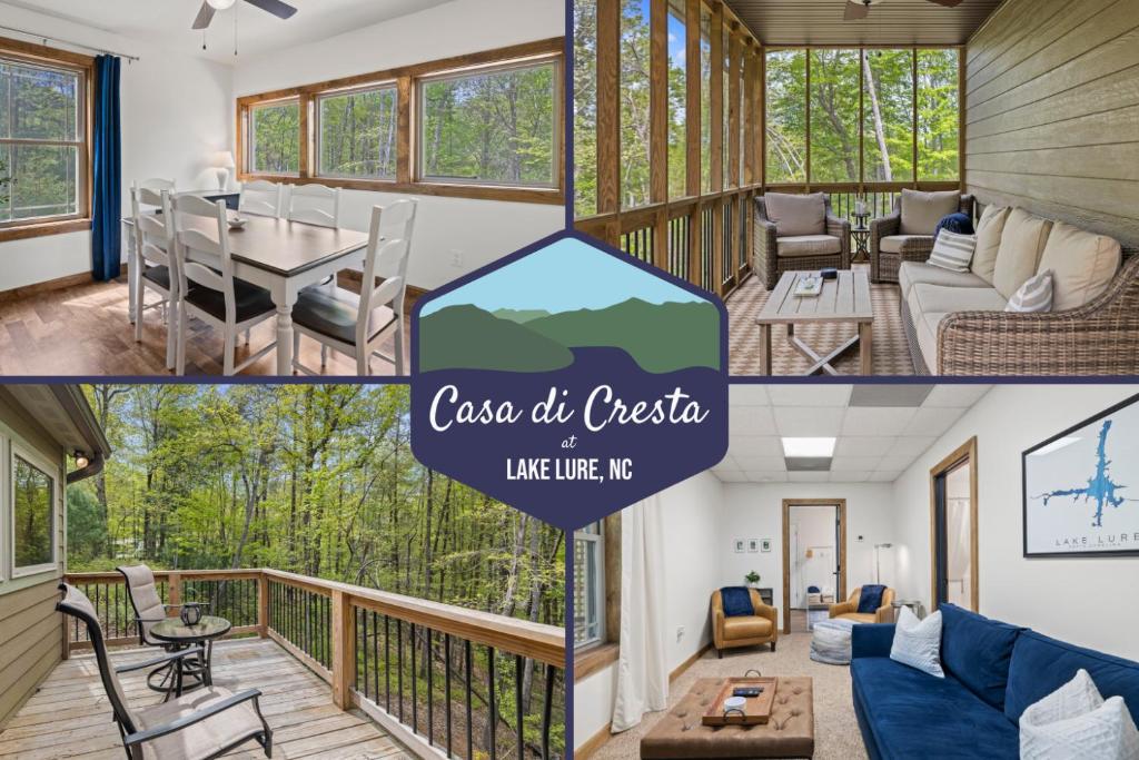 a collage of pictures of a house at Serra Stays - "Casa di Cresta" in Lake Lure