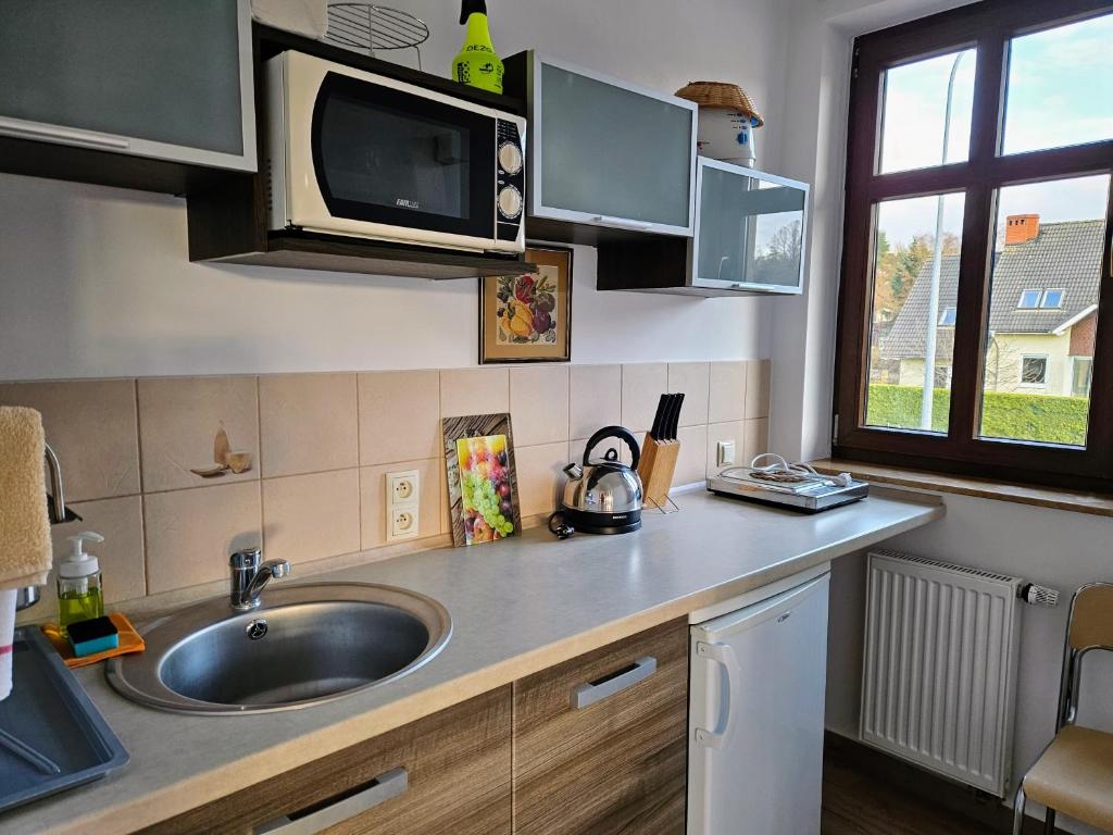 Kuchyň nebo kuchyňský kout v ubytování Apartamenty z Klimatem
