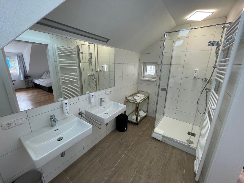 Koupelna v ubytování Ferienhaus Auerhahn