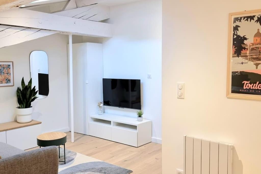 TV a/nebo společenská místnost v ubytování Nid douillet - Hypercentre - Gare - Métro - Wifi