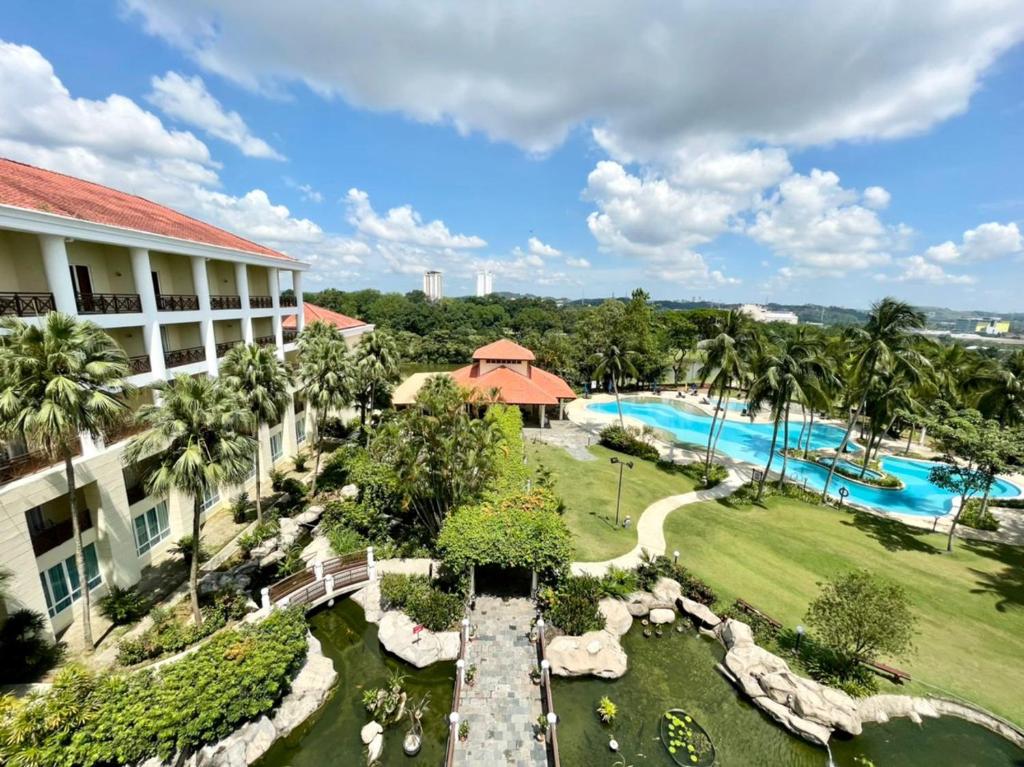 an aerial view of a resort with a swimming pool at Bangi Resort Hotel in Bangi