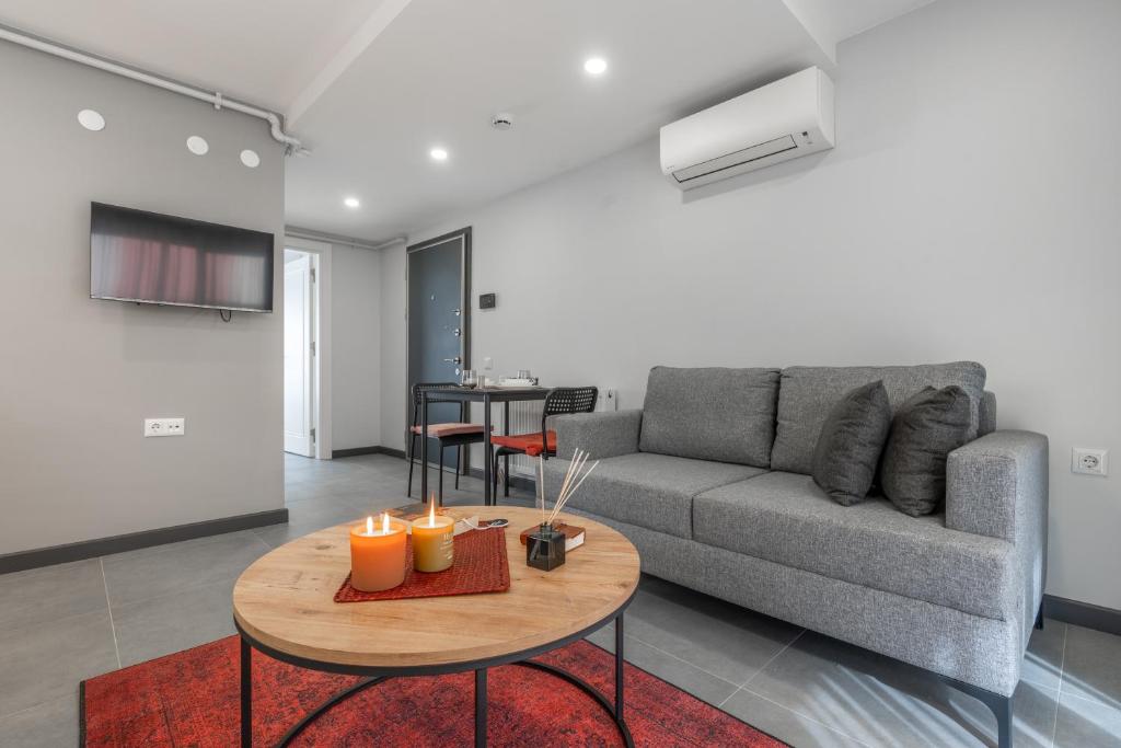 Χώρος καθιστικού στο Rose Erela