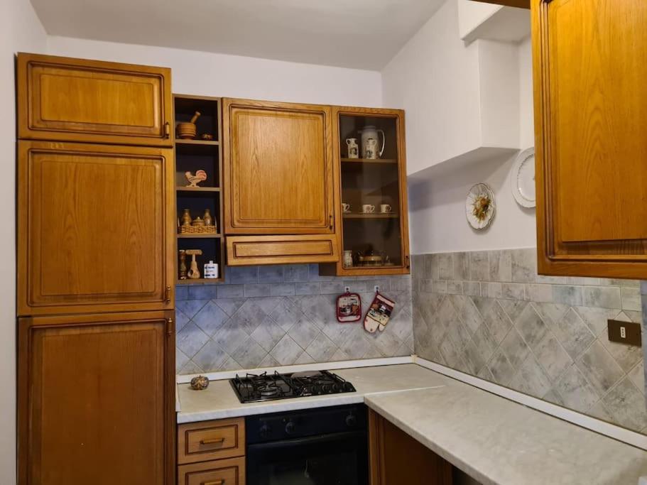 A kitchen or kitchenette at Appartamento con giardino