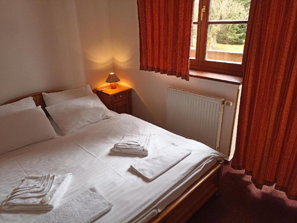 Łóżko lub łóżka w pokoju w obiekcie Sport hotel POMI