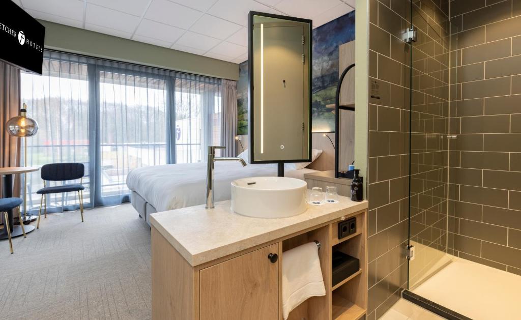Koupelna v ubytování Fletcher Hotel-Restaurant Marknesse