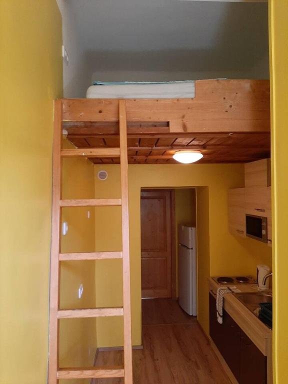 Kuchyň nebo kuchyňský kout v ubytování Relaxrooms Vienna Hernals