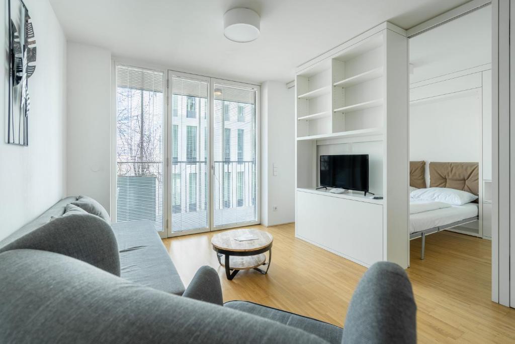 Telewizja i/lub zestaw kina domowego w obiekcie easy flat Green Prater
