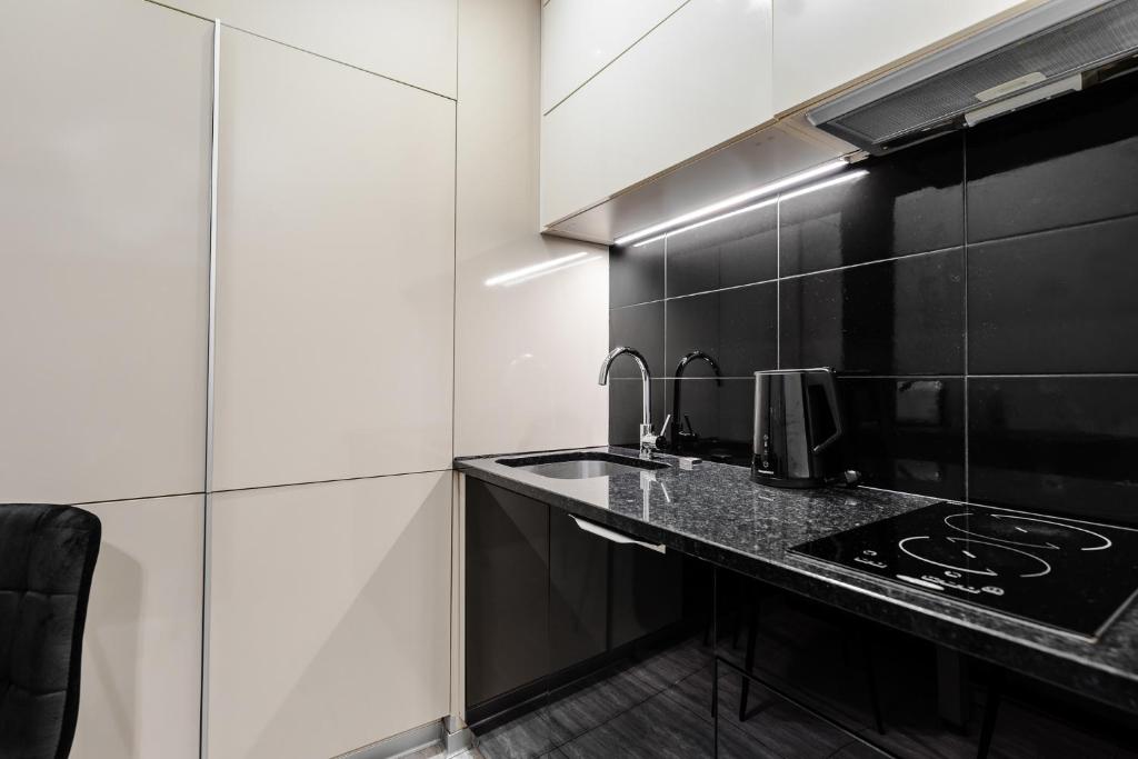 Kuchyňa alebo kuchynka v ubytovaní Apartamenty Tespis - Dębowe Tarasy