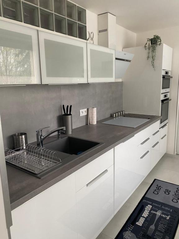 Kuchyň nebo kuchyňský kout v ubytování Apartmán Nitra