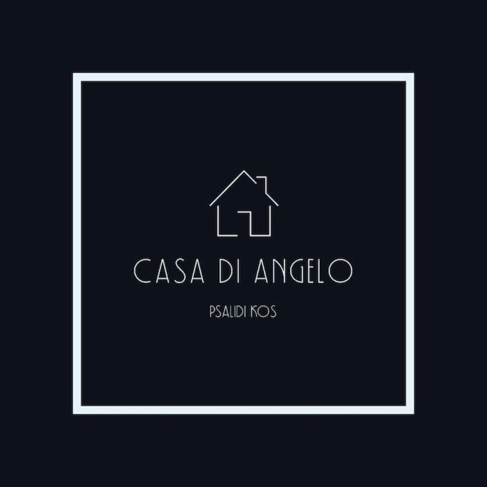 a logo for a real estate company with a house at Casa di Angelo in Kos Town