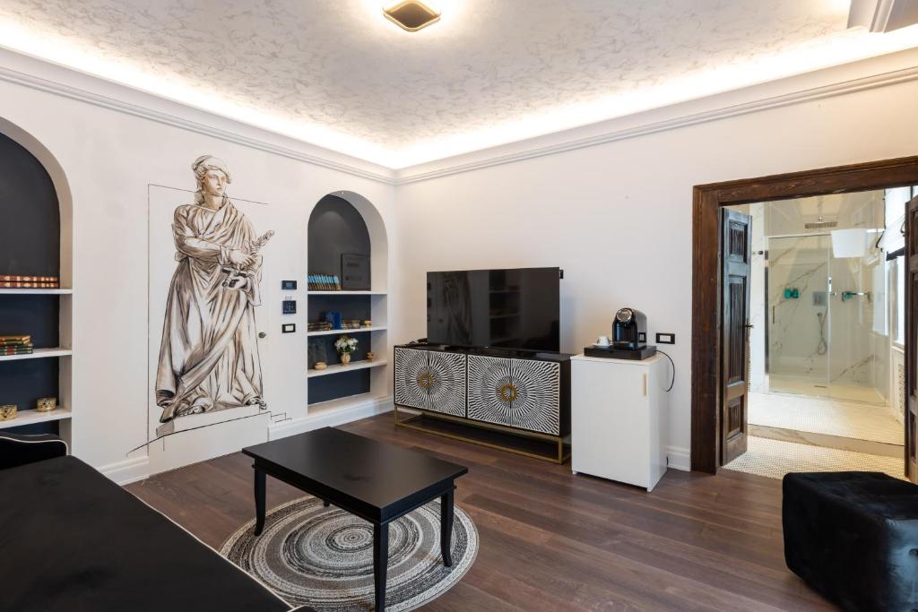 TV a/nebo společenská místnost v ubytování Castrum Wine Relais