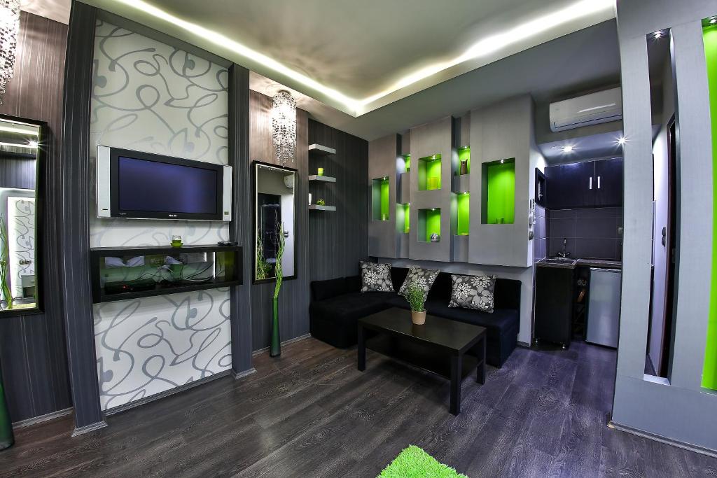Kuchyň nebo kuchyňský kout v ubytování Royal Apartments Hotel Kecskemét