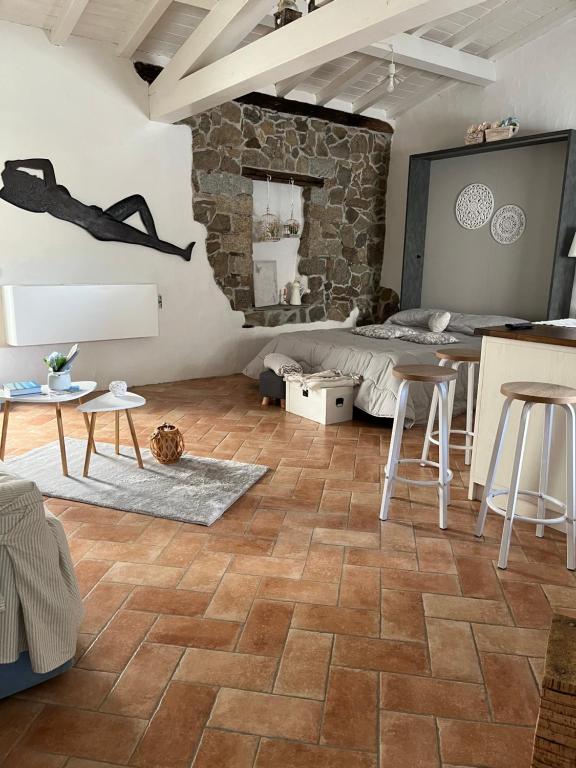 Posezení v ubytování B&B Roseddu