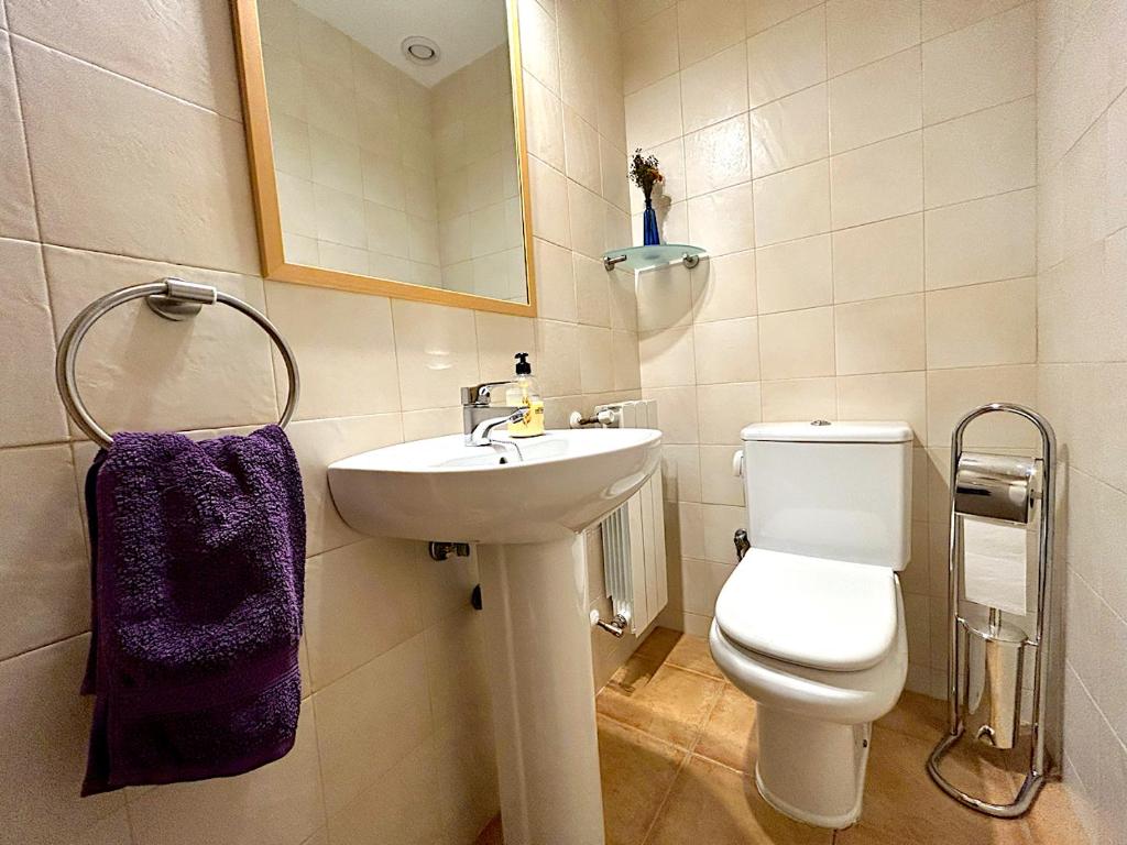 Kúpeľňa v ubytovaní Dúplex amb vistes fantàstiques al centre d'Esterri d'Àneu by RURAL D'ÀNEU