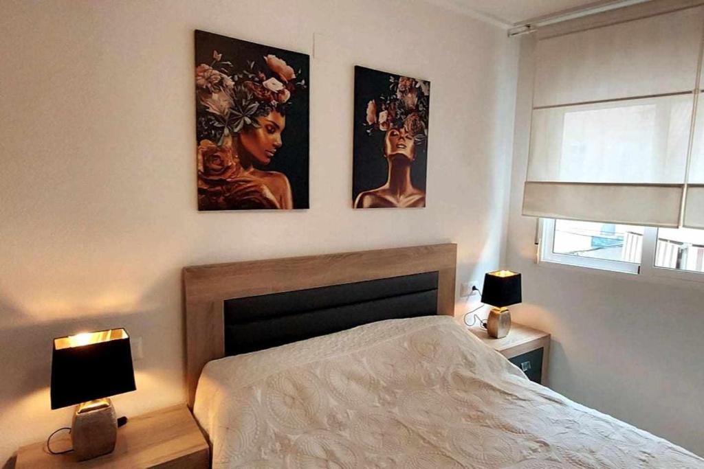 Postel nebo postele na pokoji v ubytování Apartamento Antina 12 en Santa Pola