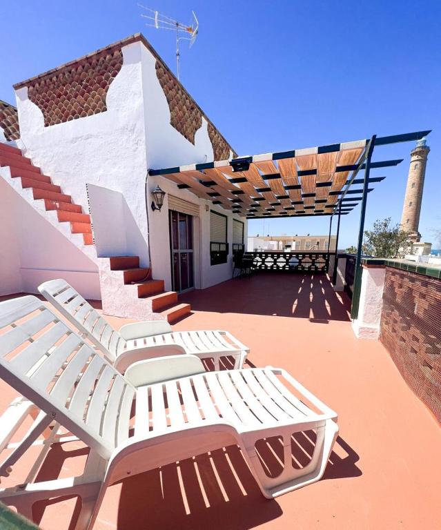Balkon lub taras w obiekcie Hostal El Faro