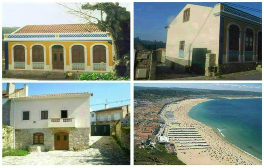 trzy różne zdjęcia domu i plaży w obiekcie RC - Alcobaca Villa Alcobaca w mieście Alqueidão