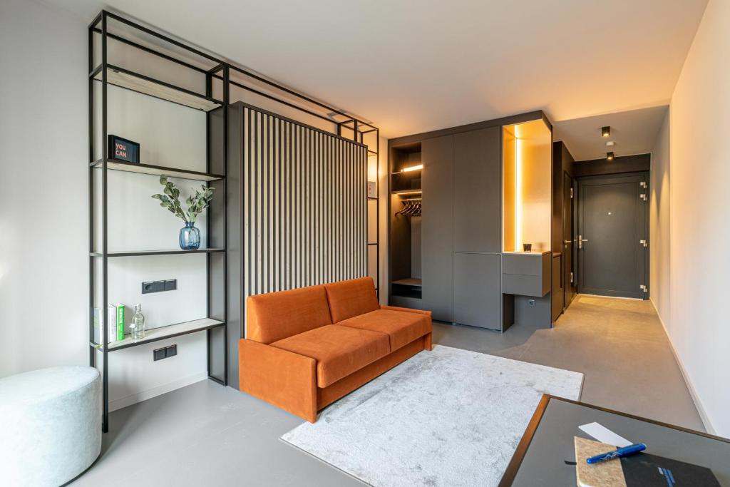 Posezení v ubytování YUMA Apartments Leipzig Berliner Straße