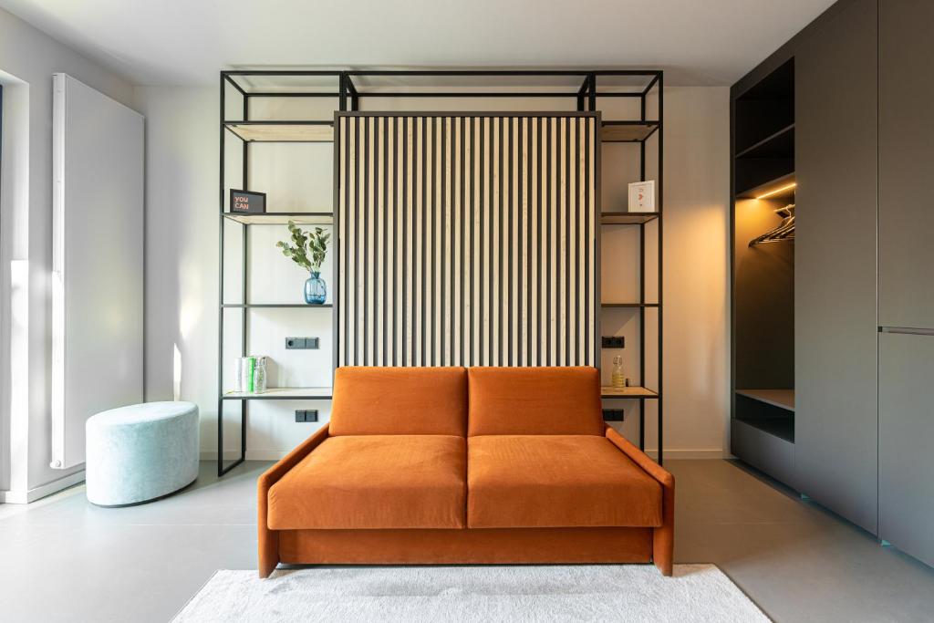 Posezení v ubytování YUMA Apartments Leipzig Berliner Straße