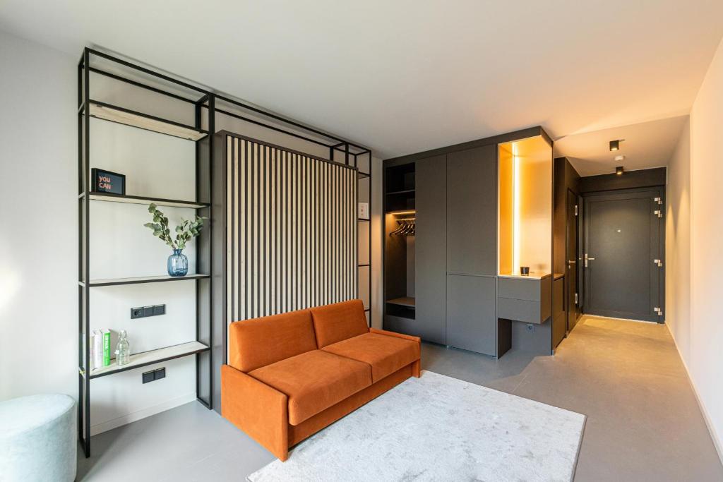 Posezení v ubytování YUMA Apartments Leipzig Berliner Straße