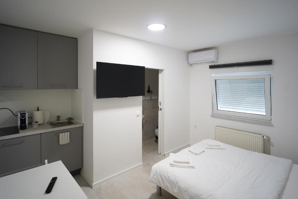 Kuchyň nebo kuchyňský kout v ubytování Apartments Choice