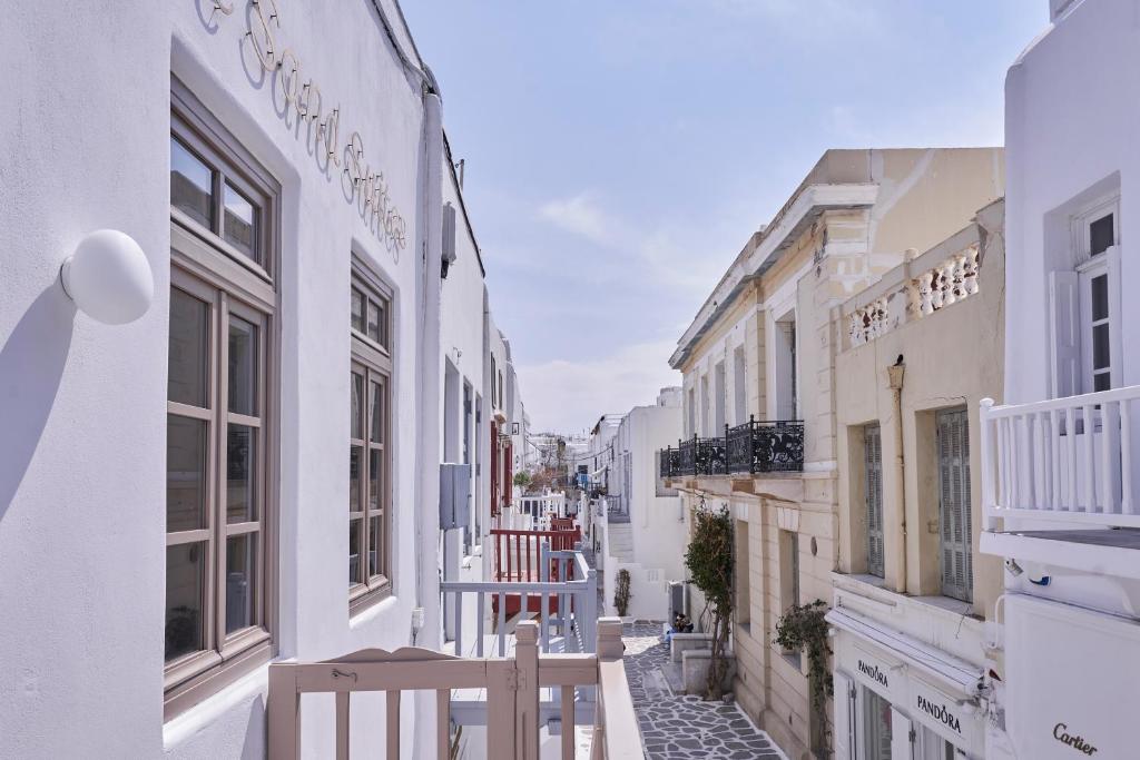 Balkón nebo terasa v ubytování White Sand Suites Mykonos