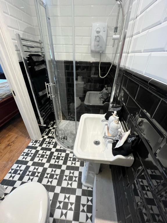 a bathroom with a sink and a toilet at Stone Lodge B&B in Balrath
