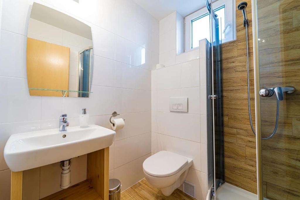 Koupelna v ubytování Aparthotel Belveder