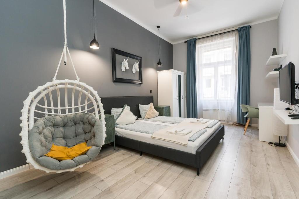 Posteľ alebo postele v izbe v ubytovaní Trendy Design Apartment