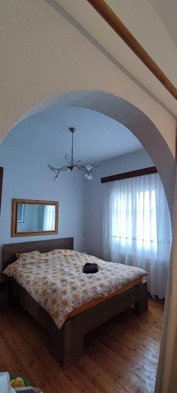 Postel nebo postele na pokoji v ubytování AUTHENTIC HOUSE STRATONI CHALKIDIKI GREECE 6P SEAVIEW