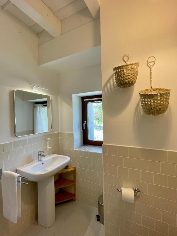 Koupelna v ubytování Cascina Bagaggera