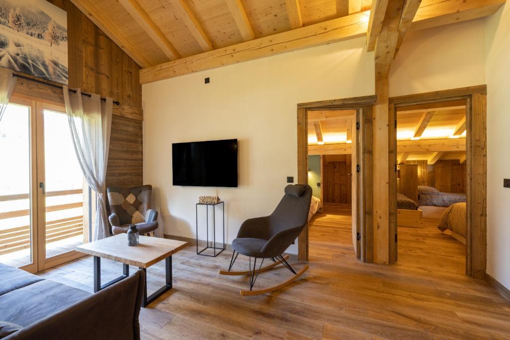 TV in/ali zabaviščno središče v nastanitvi Chalet Quartz