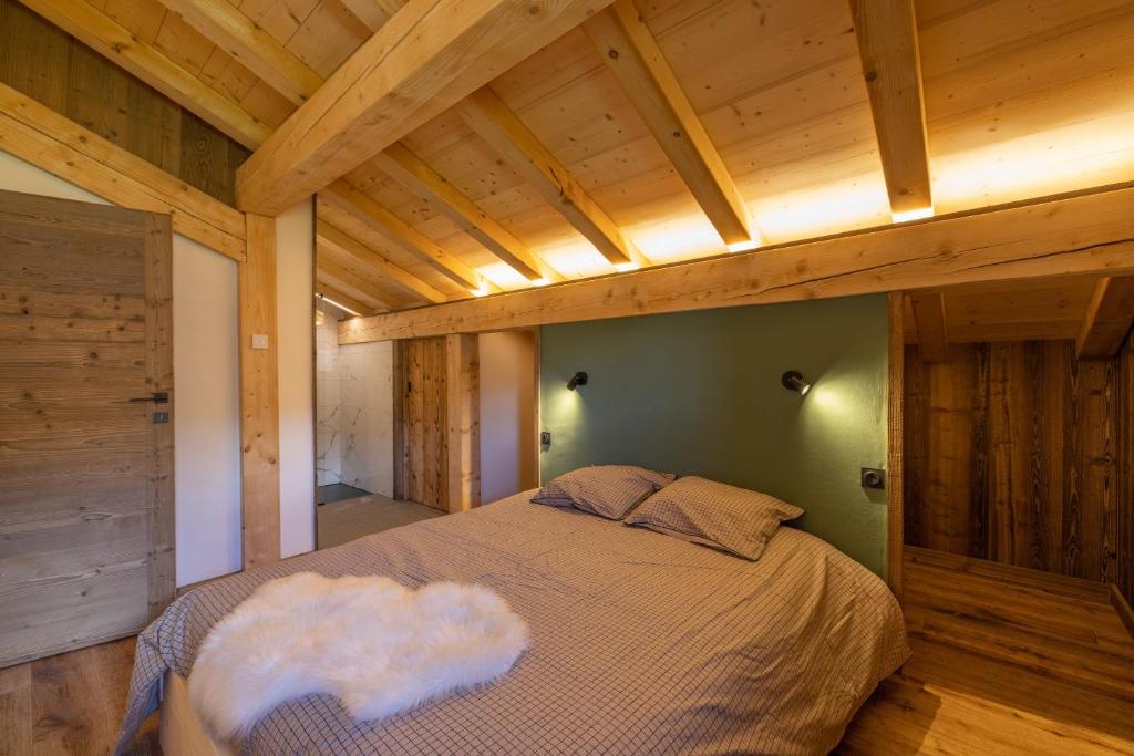 Postelja oz. postelje v sobi nastanitve Chalet Quartz
