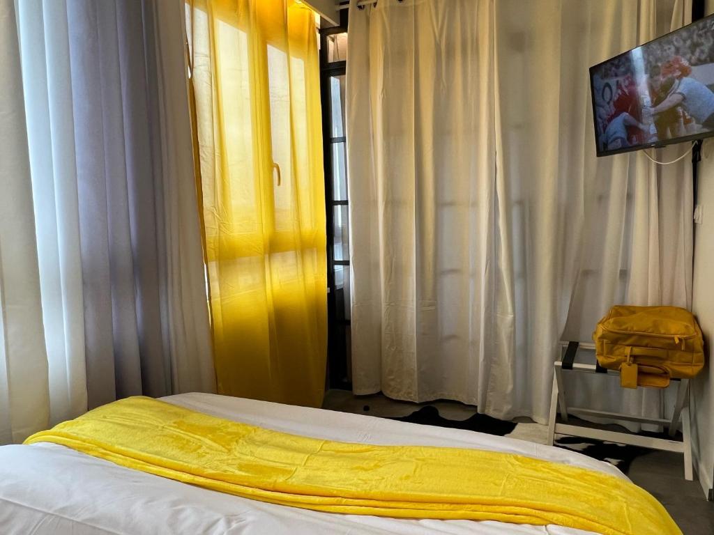 Televízia a/alebo spoločenská miestnosť v ubytovaní Appartement Flandre