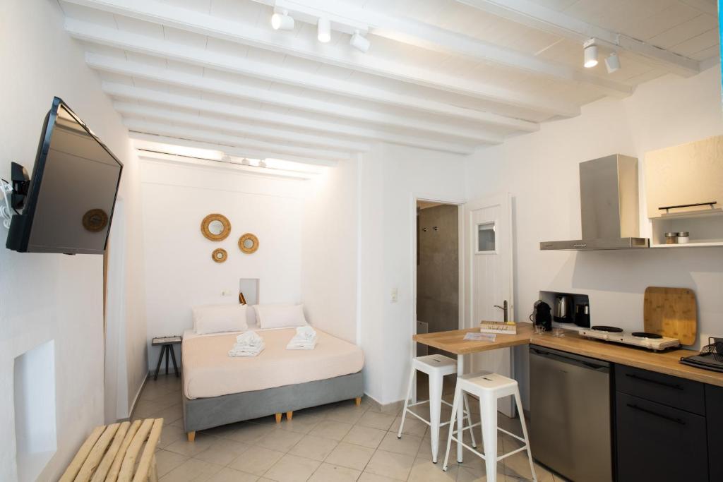 Kuchyňa alebo kuchynka v ubytovaní MYKONOS HOUSE Vitality , Mykonos town