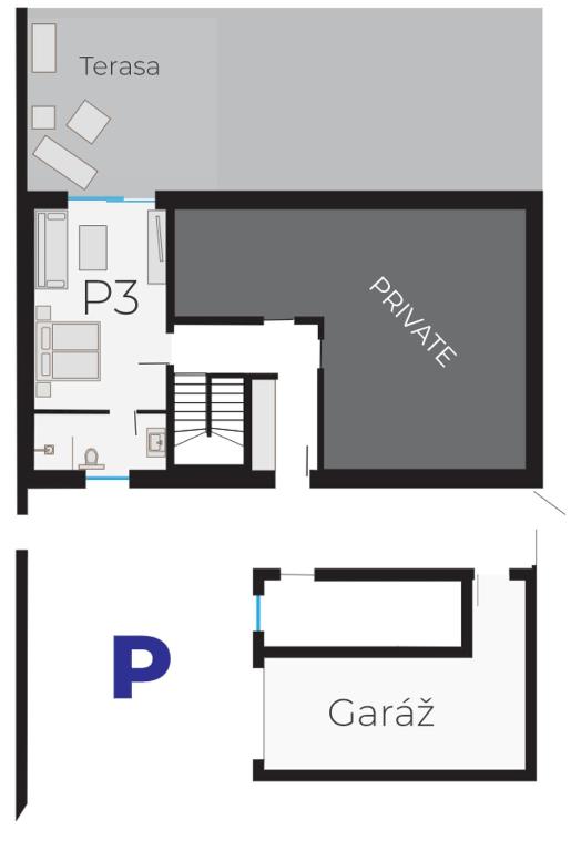 Půdorys ubytování Apartmány u Romany