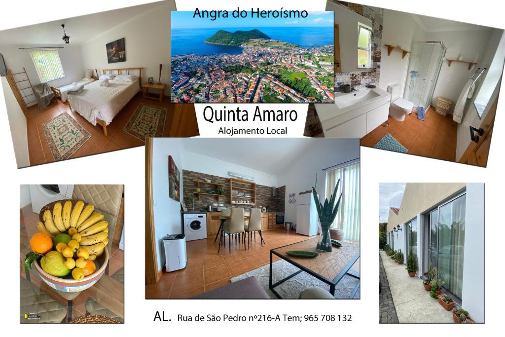 a collage of photos of a house at Quinta Amaro AL in Angra do Heroísmo